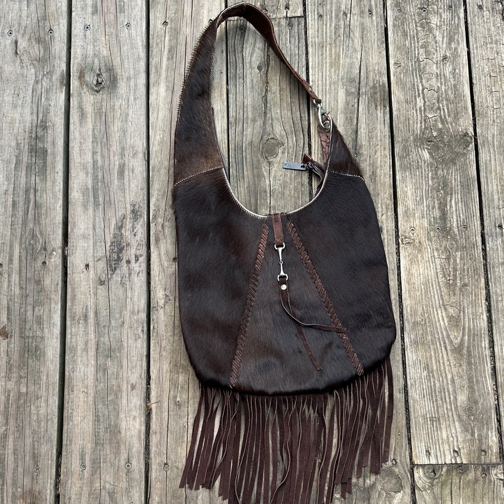 Leather fringe bag purse - Picture 3 of 5
